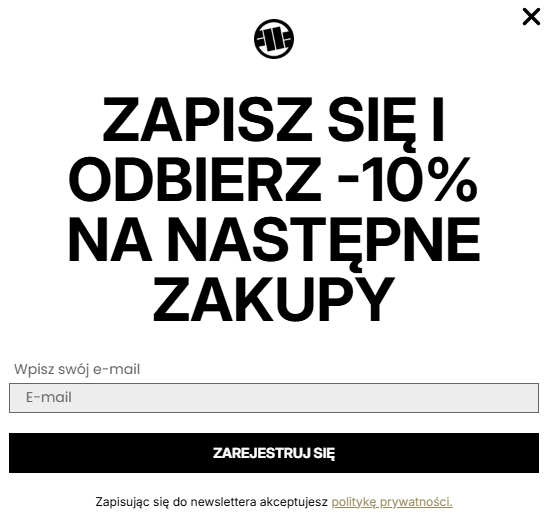 -10% na zakupy za zapis do newslettera