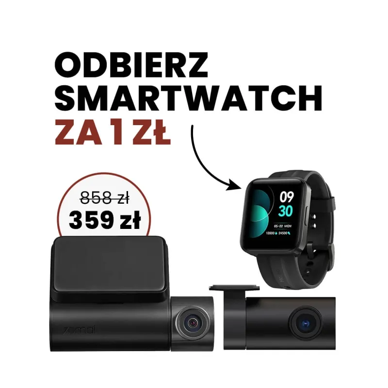 Kup Wideorejestrator A200 z tylną kamerą, odbierz smartwatch za 1 PLN