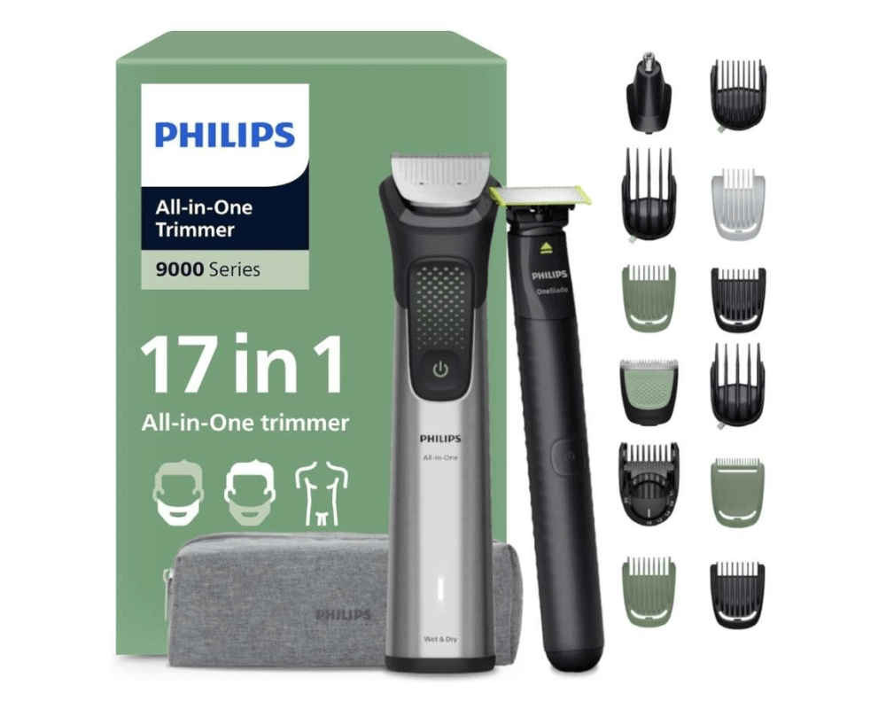 Zestaw Philips Trymer 17w1 9000 Multigroom + OneBlade MG9535/15